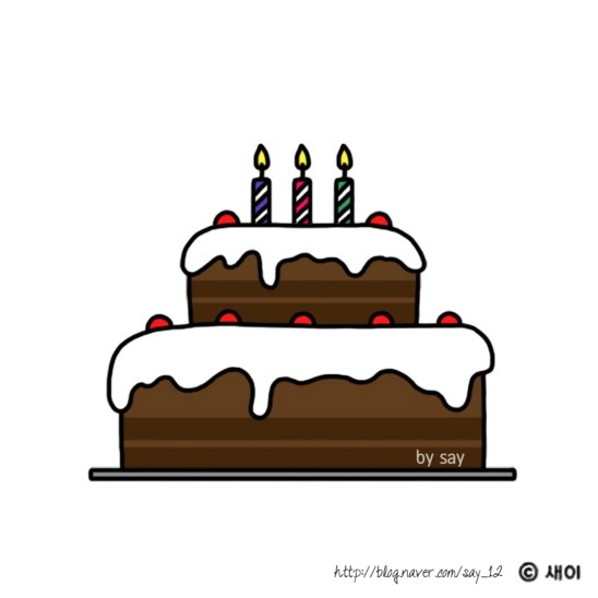 생일 컵케이크 그리는 법