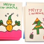 크리스마스 카드 - 조카 아이의 그림으로 실크스크린프린팅