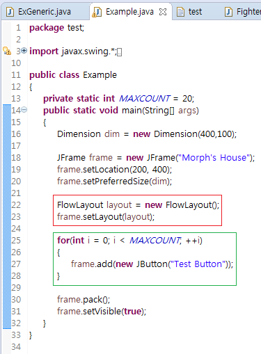 [Java 강의78] 자바 각종 레이아웃 - 1 (FlowLayout) : 네이버 블로그