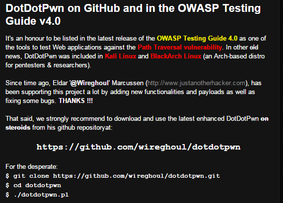 DotDotPwn -The Directory Traversal Fuzzer : 네이버 블로그