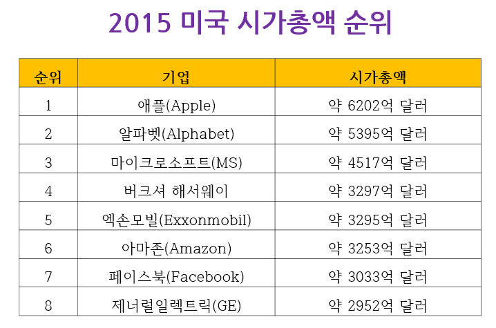 2015ë…„ ë¯¸êµ­ ì‹œê°€ì´ì•¡ ìˆœìœ„ ë„¤ì´ë²„ ë¸