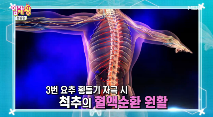 엄지의 제왕. 겨울철 허리건강 잡아라. 5분 허리 건강법. 걸으면서 허리통증 잡는 법. 3번 요추 횡돌기 자극 척추 혈액순환 ...