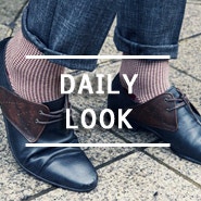 [LAON SOCKS x DAILY LOOK] NO. 004 Hound Tooth Check - Burgundy