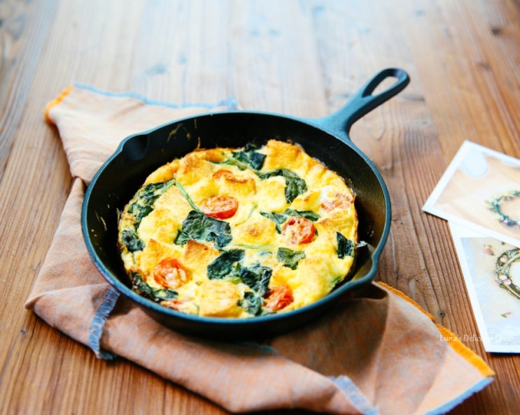 시금치 프리타타 만들기_ 봄날 브런치요리, 계란요리 : 네이버 블로그