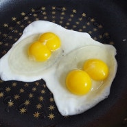 계란 두개가 모두 쌍란! 좋은일 있을까?