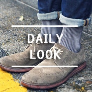 [LAON SOCKS x DAILY LOOK] NO. 006 Hound Tooth Check - Gray