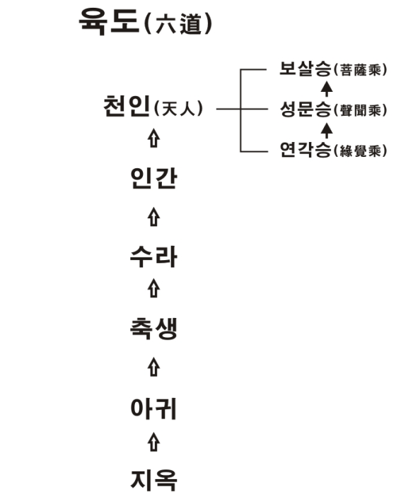 육도(六道)와 사생(四生)에 대하여 ...(지옥,아귀,축생,수라,인간,천인,六도,四생,천인,연각승,성문승,보살승,수레=乘,영혼 ...