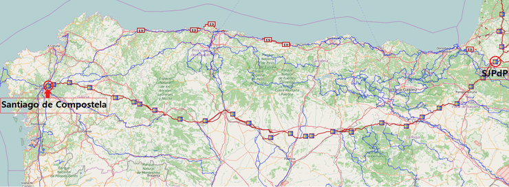 Santiago 순례길 지도 / Waymarked Trails GPS 대용 : 네이버 블로그