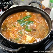 광양이조찌개집 묵은지로 끓이는 동태찌개 맛집