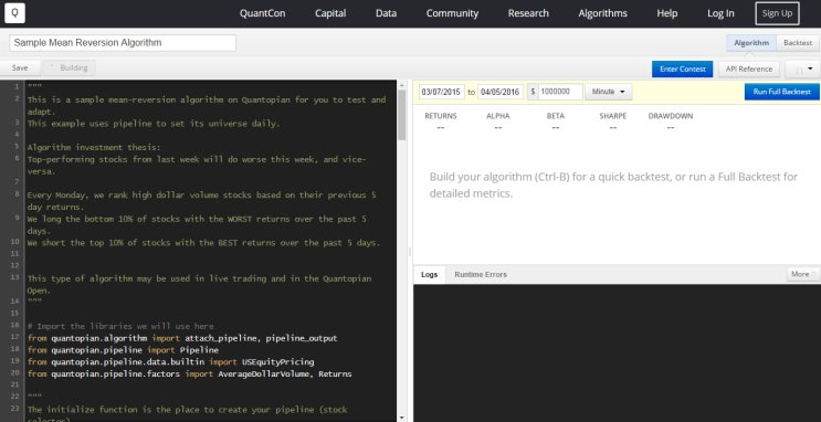 퀀토피언(Quantopian) × 집단지성 알고리즘 트레이딩 : 네이버 블로그