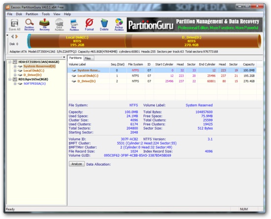 파티션 관리 유틸-Eassos PartitionGuru Free 4.8.0 : 네이버 블로그
