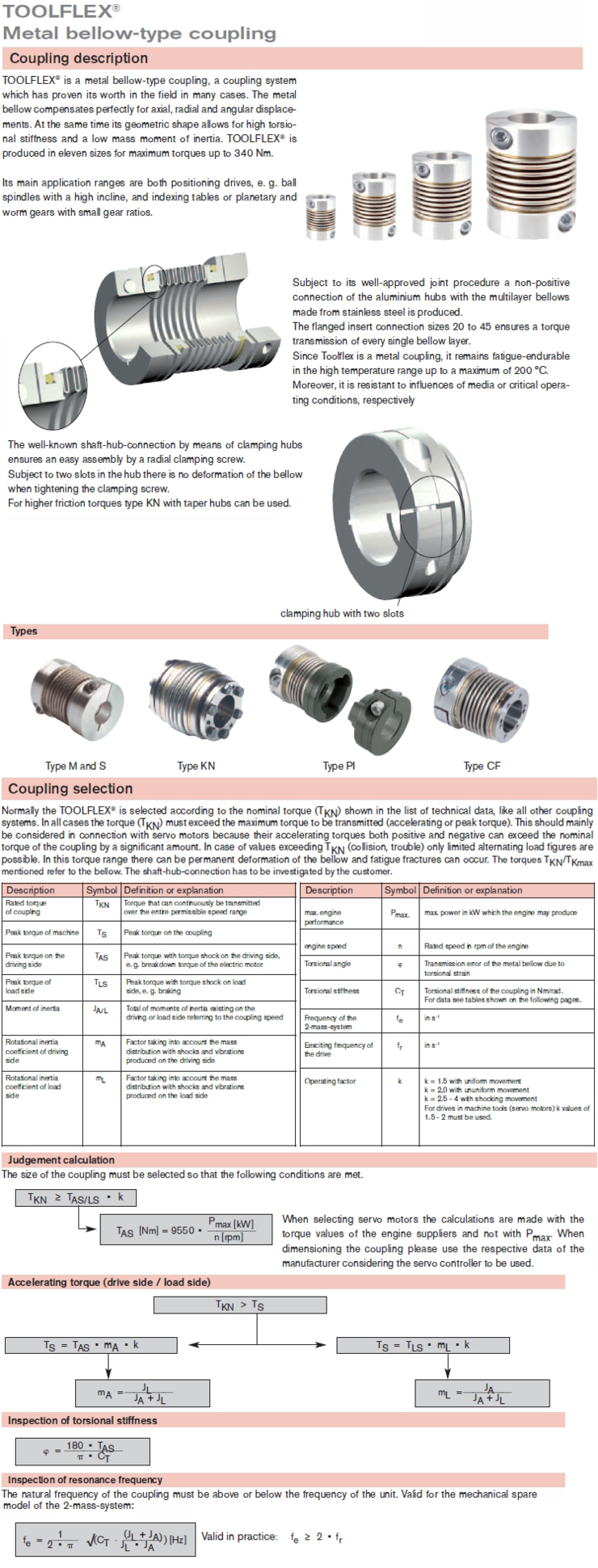 KTR TOOLFLEX COUPLING ( Metal bellowtype coupling) 벨로우즈 카플링, KTR 툴플렉스