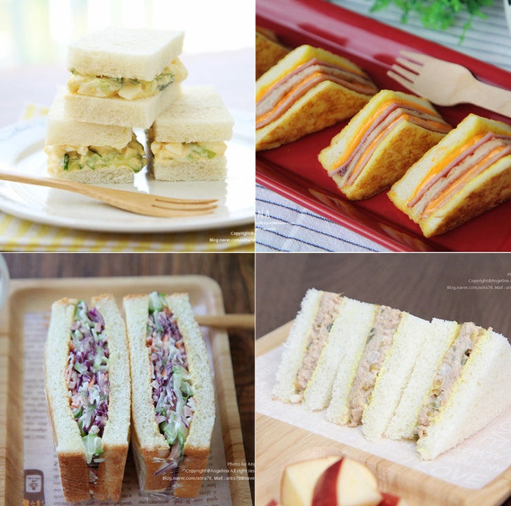 간단한 소풍도시락 샌드위치 레시피 5가지 모음 : 네이버 블로그