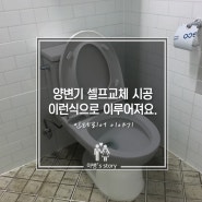 양변기 셀프 교체 시공, 이런 식으로 이루어집니다.