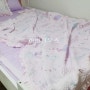 아이스리플 팜팜 핑크 침구세트--브랜드원단,라포레,아이스리플,여름침구,리플침구,어린이여름침구/하비하우스