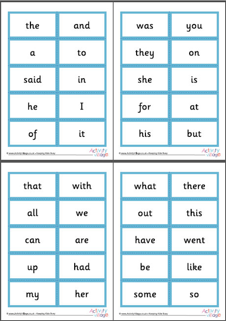 Free Printable High Frequency Words Flash Cards