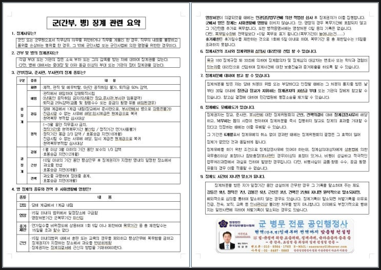 [군대 징계 규정] '군인 징계 관련 규정 요약' 영창은 빨간줄?[군전문 행정사] : 네이버 블로그