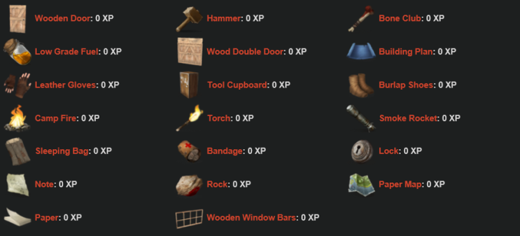 러스트 레벨 아이템 총정리 / RUST LEVEL ITEM LIST : 네이버 블로그