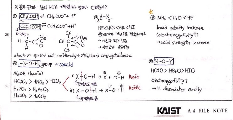 [대학교 일반화학2] 분자구조와 산성도/산 이온화 상수(Ka,Acid Ionization Constant)/염기 가수분해 상수 ...