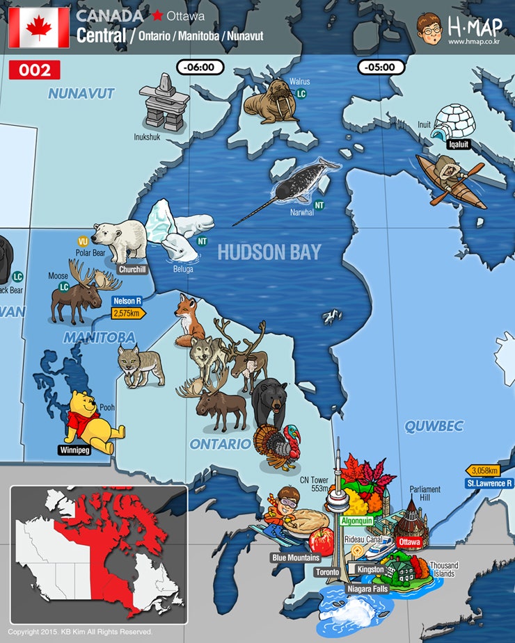 Canada - Central Map / 캐나다 중부 지도 : 네이버 블로그