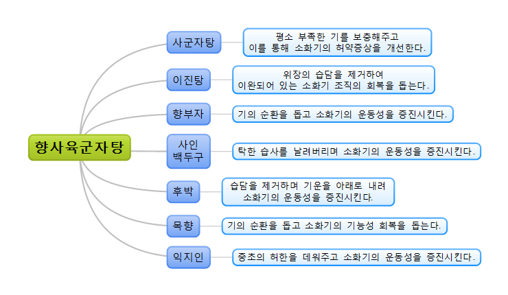 향사육군자탕 ( 香砂六君子湯 ) – 담음(痰飮)으로 인한 소화기능장애와 기허(氣虛)의 콜라보에 사용하는 처방 : 네이버 블로그