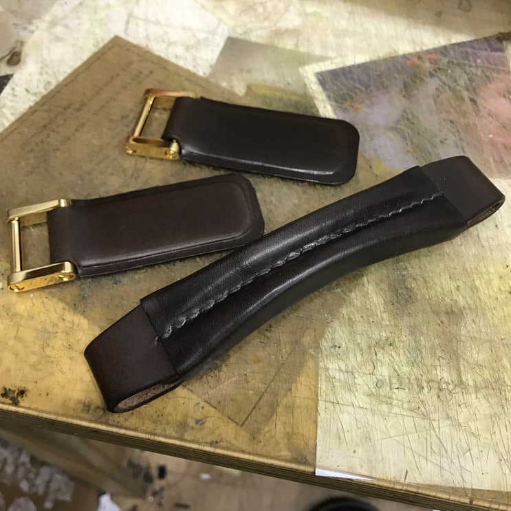 [가죽공방:주문제작]수제 가죽 브리프케이스 손잡이 만들기, 남자 서류가방 /Handmade leather briefcase/주문 ...