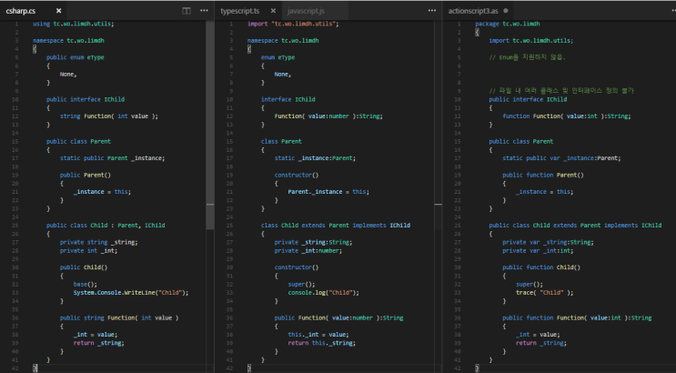 C#, TypeScript, ActionScript3.0 비교 : 네이버 블로그
