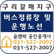 갈매동부동산-윤앤박/ 구리 갈매지구 버스정류장 및 운행노선정보
