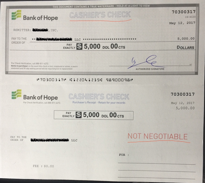 Cashier's Check 네이버 블로그