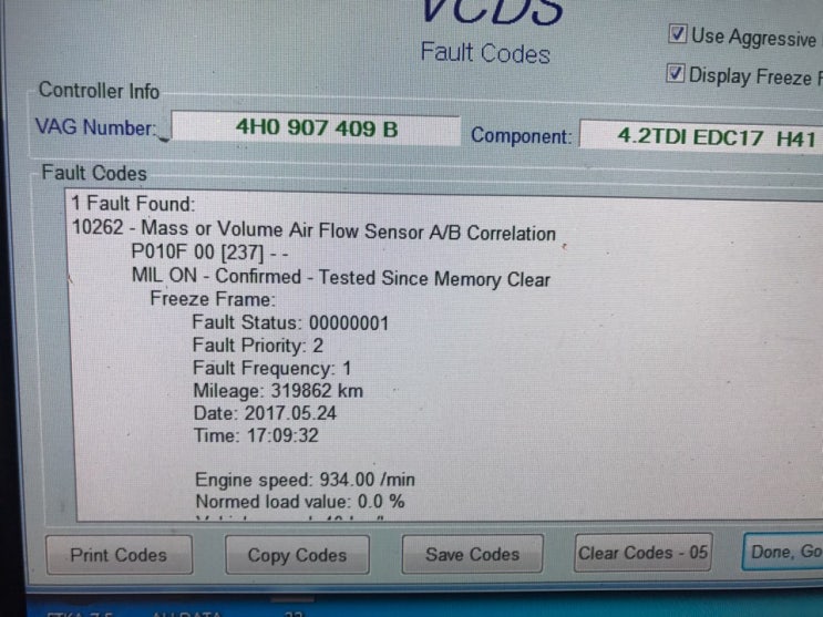 10262-mass or volume air flow sensor a/b correlation [P010F 공기유량센서 A ...
