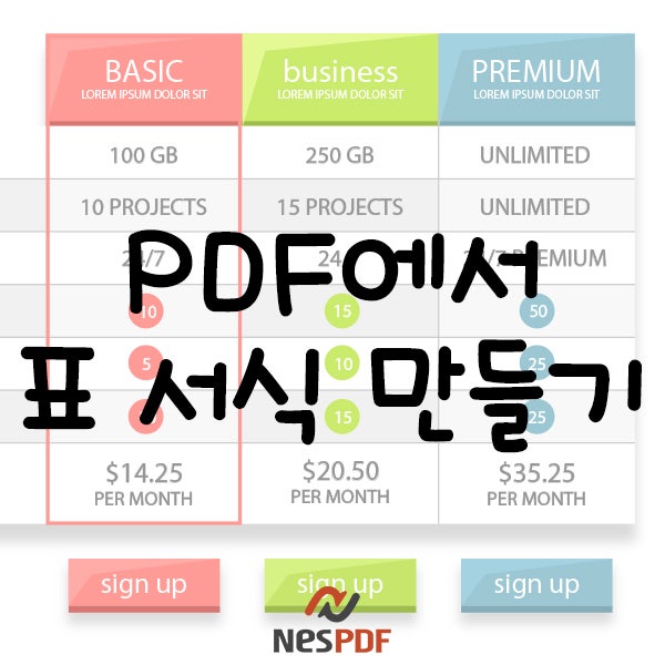 표 서식 PDF에서 만들기 : 표에 음영 & 색깔 넣기 : 네이버 블로그