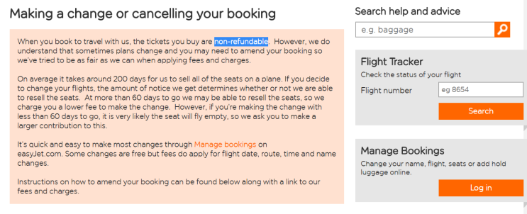 EASYJET 환불 규정 및 변경 규정 : 네이버 블로그