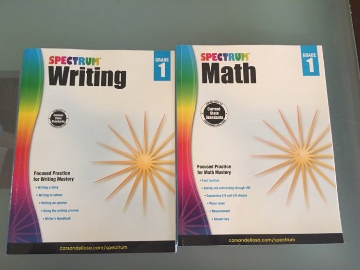 SPECTRUM WRITING/SPECTRUM MATH // KUMON WORKBOOK //미국교과서? 미국 문제집? 초1 수학 ...