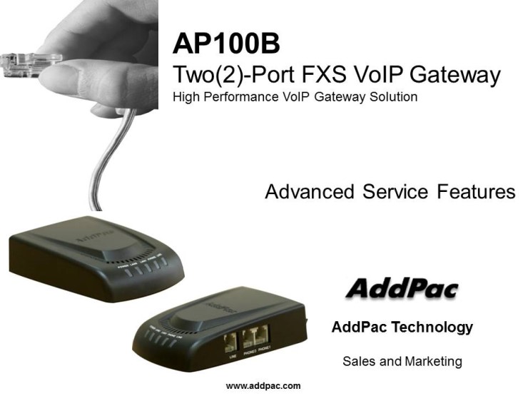 애드팍 소형 VoIP 게이트웨이 기능자료 (AddPac VOIP ATA Advanced Service Features for ...