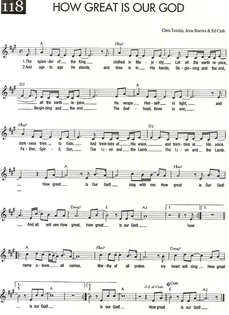 How great is our God(위대하신주)/영어악보/한글악보 : 네이버 블로그