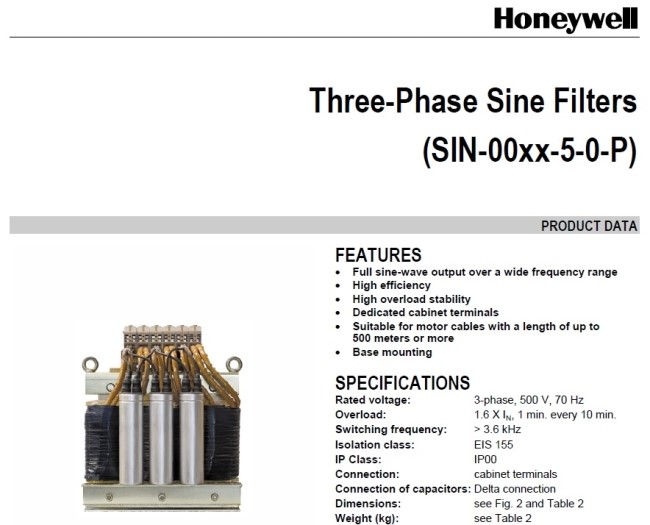 [견적]하니웰 Three-Phase Sine Filters(쓰리펄스사인필터) : 네이버 블로그