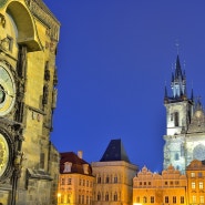 프라하구시가지광장천문시계탑야경[Prague Old Town Square Astronomical Clock Tower Night View]