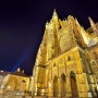 체코 프라하 성 내부의 비투스성당 야경사진[Prague St. Vitus Cathedral night view]