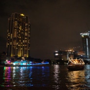 밤에 가본 아름다운 방콕의 짜오프라야 강, 샹그릴라 호텔 리버사이드!