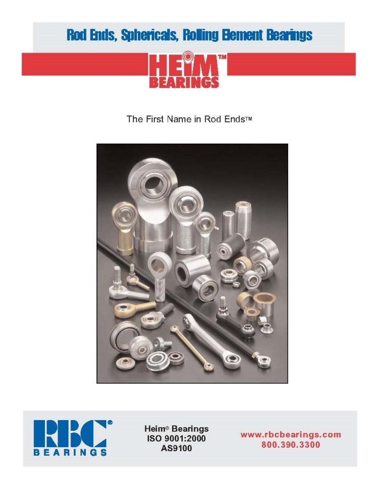 HEIM BEARING CATALOG RBC BEARING 베어링 카탈록 ROD ENDS SPHERICALS ROLLING
