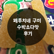 [일본 젤리 과자 추천!] 페투치네 구미 수박소다맛 후기!~