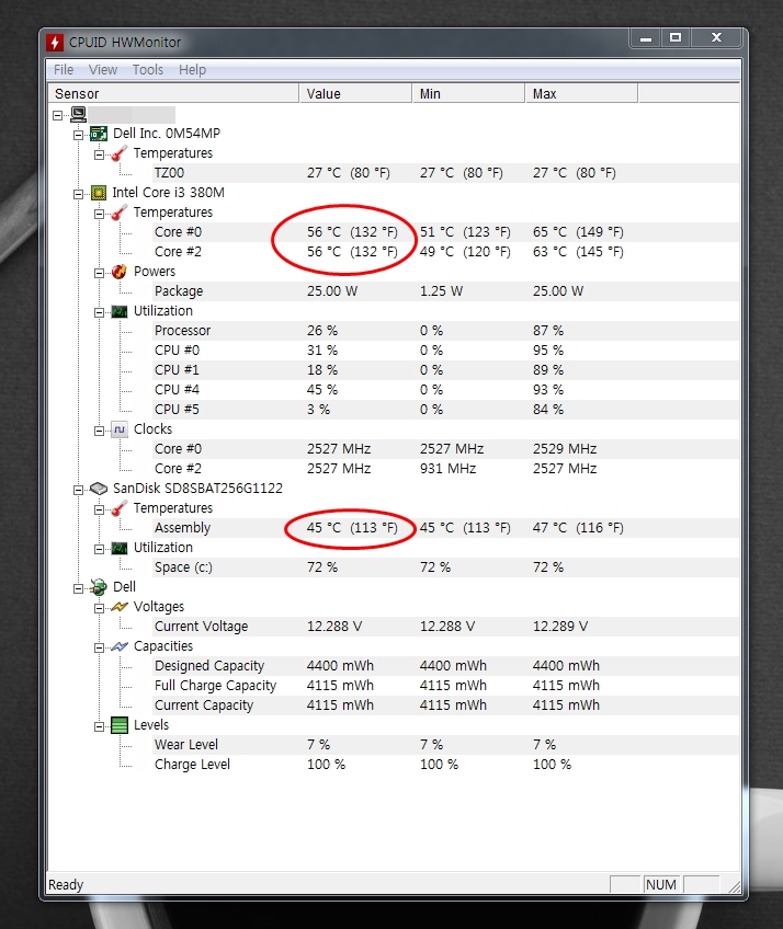 노트북 온도 측정하는 방법 (cpu, ssd, hdd 등) - HWMonitor / 고클린 : 네이버 블로그