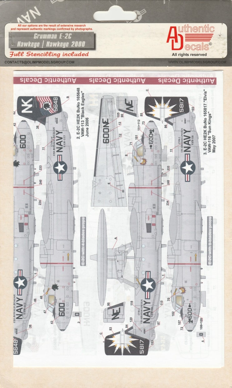 Authentic Decals 1/48 GRUMMAN E-2C HAWKEYE Pacific Fleet ㉩ : 네이버 블로그