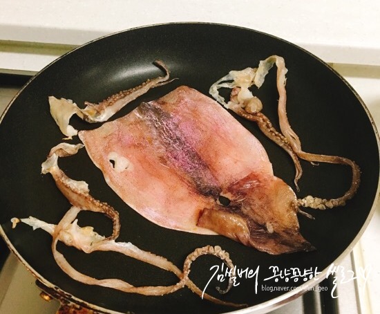 [꿀팁] 반건조 오징어 타지 않게 굽는 법! 오징어 냄새 안나게 굽는 법! : 네이버 블로그
