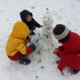 겨울 눈밭에서 즐거운 눈썰매 눈사람울라프 만들기
