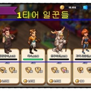 `shop heroes(샵 히어로즈-대장간 스팀&모바일 게임) - 일꾼 소개 및 관련 스탯 그리고 아이탬 정보