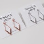 [silver earring] 마름모 드롭 체인 귀걸이- 로맨틱 프리즘 "selection"귀걸이
