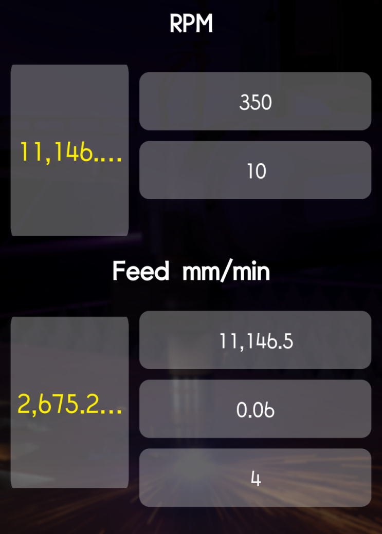 적정 RPM / FEED(테이블 이송) 계산 어플 소개 : 네이버 블로그