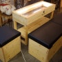 LED조명 제품 수납테이블과 수납형 쇼파벤치