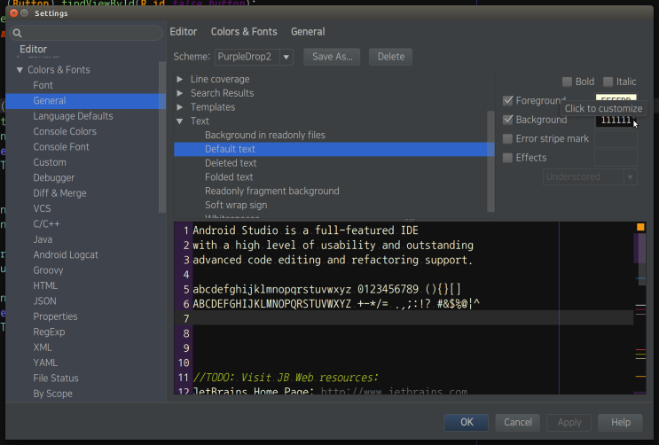 android studio change editor background color : 네이버 블로그